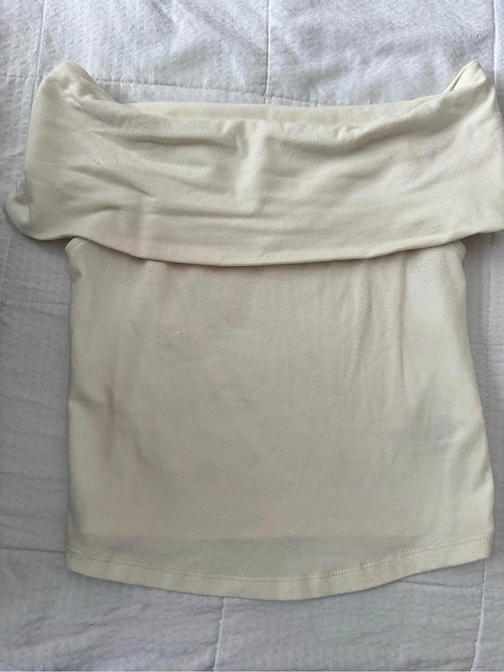 Aerie Off-Shoulder Tank Top in Cream Size XS/P